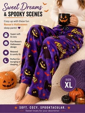 Active Basic Purple Reese's Halloween Kids Pajama Bottoms
